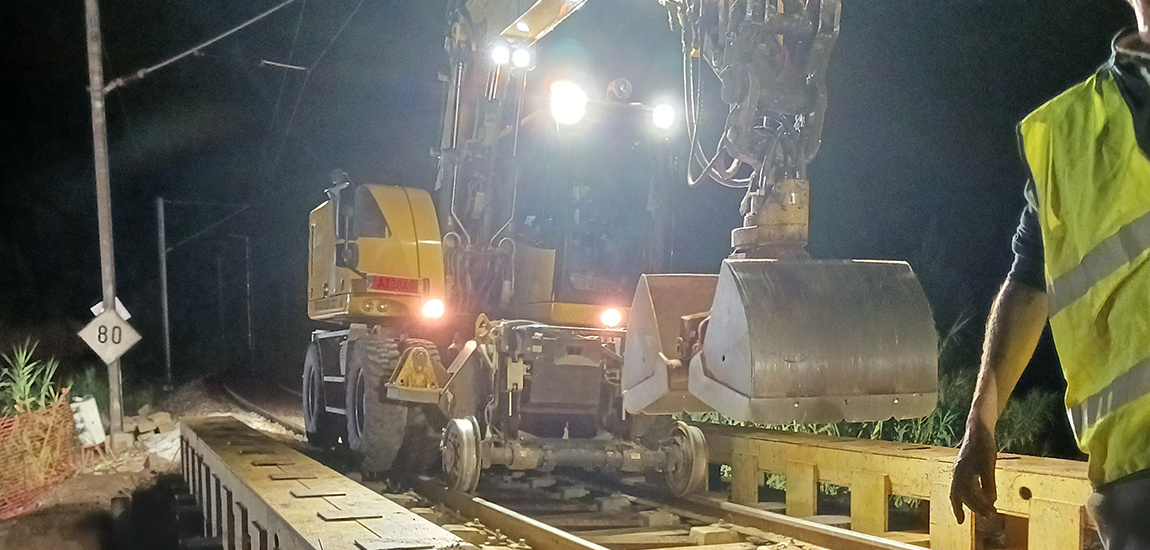 Trabalhos noturnos na PH da Linha da Beira Baixa: fotografia 1