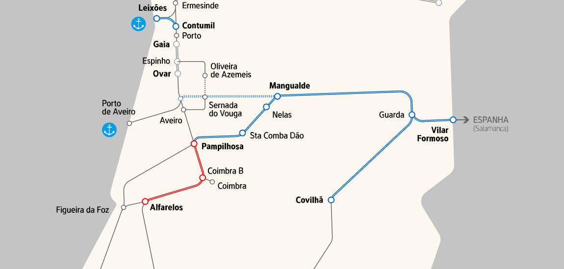 Mapa - Linha da Beira Alta, Troço Pampilhosa - Santa Comba Dão - Foto 3