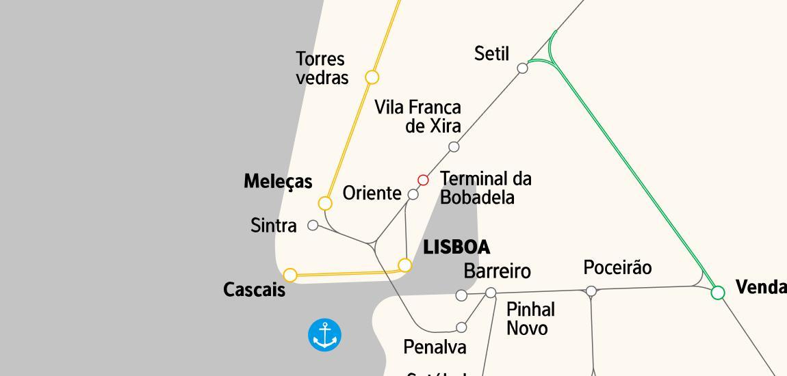 Mapa Linha do Oeste