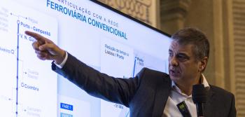 Fotografia 1 - Carlos Fernandes, Vice-presidente da IP apresenta a Linha da Alta Velocidade